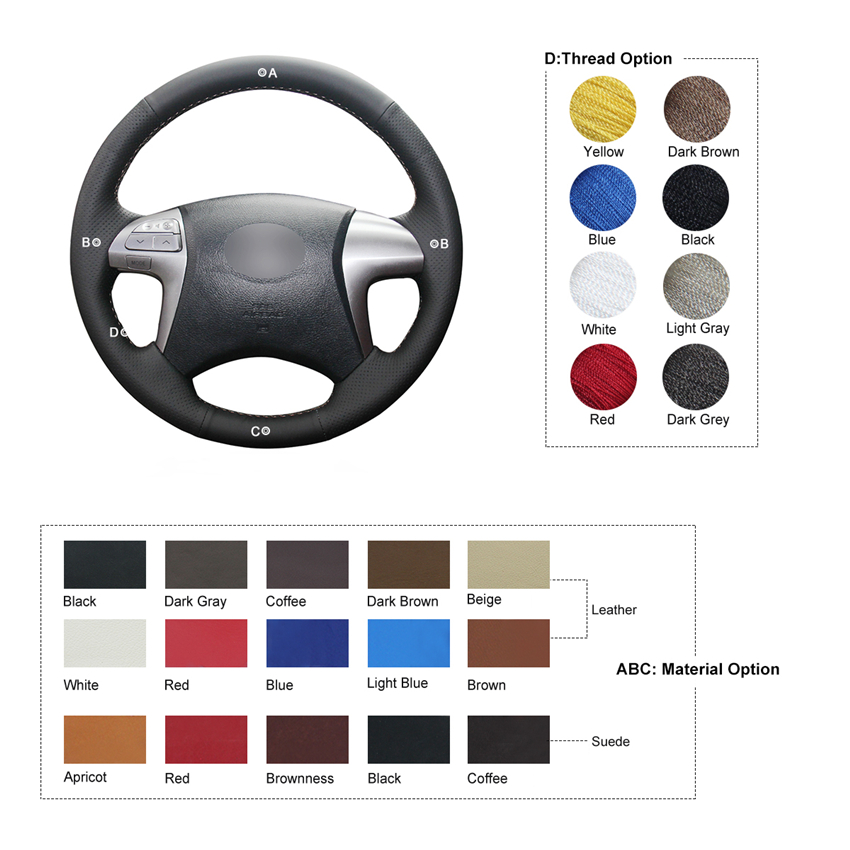 Loncky Auto Custom Fit Oem Black Genuine Leather Steering Wheel Covers